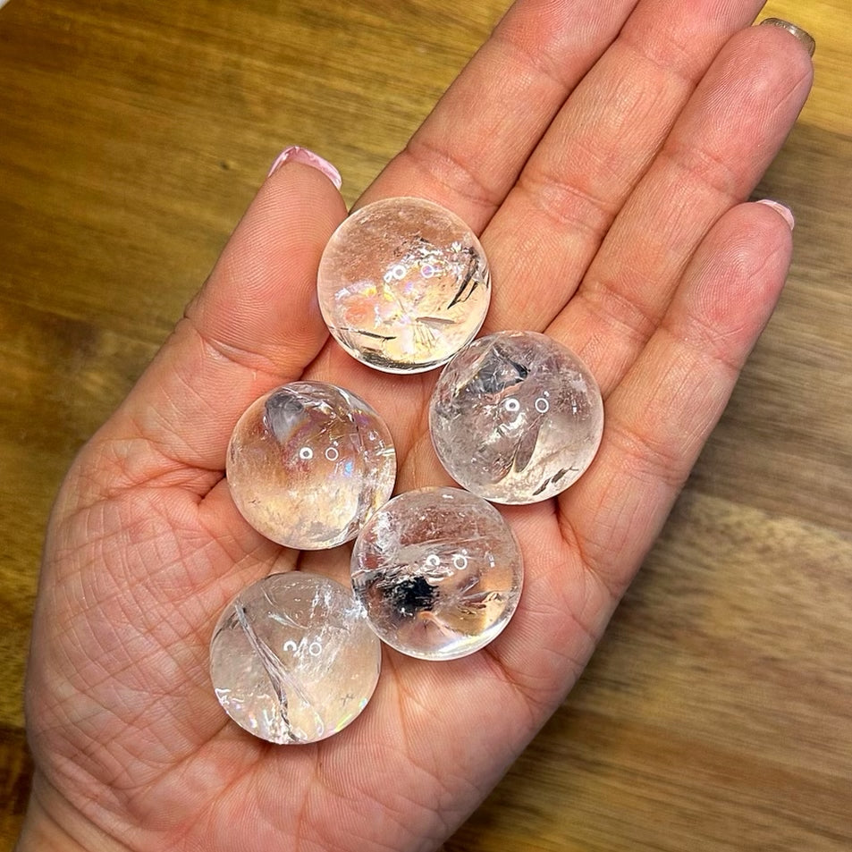 Clear Crackle Quartz Mini Sphere