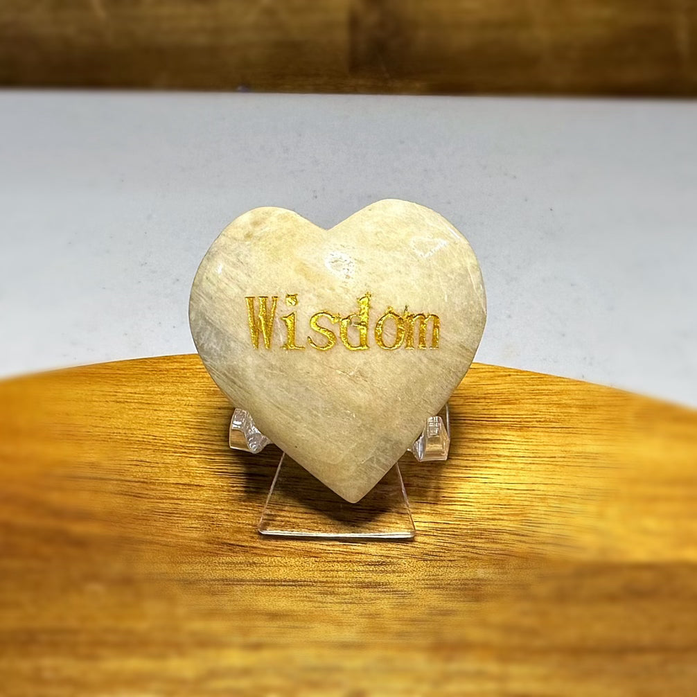 White Moonstone Wisdom Heart