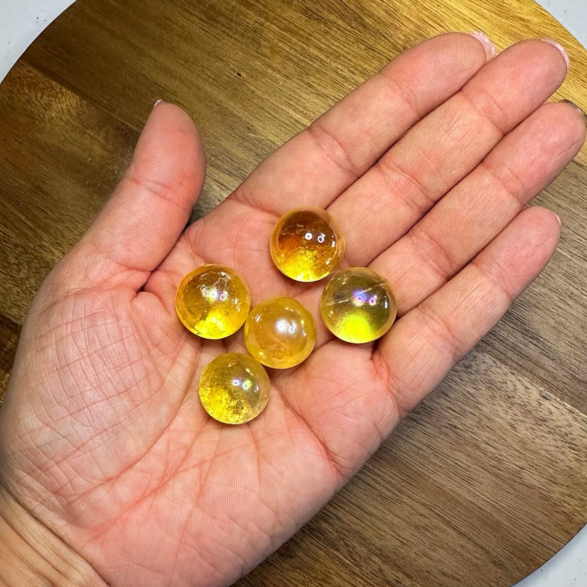 Yellow Aura Quartz Mini Sphere