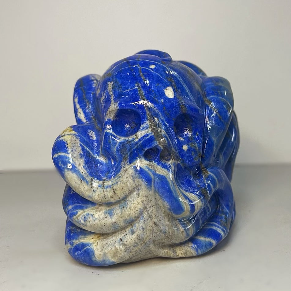 Lapis Lazuli Octopus Skull