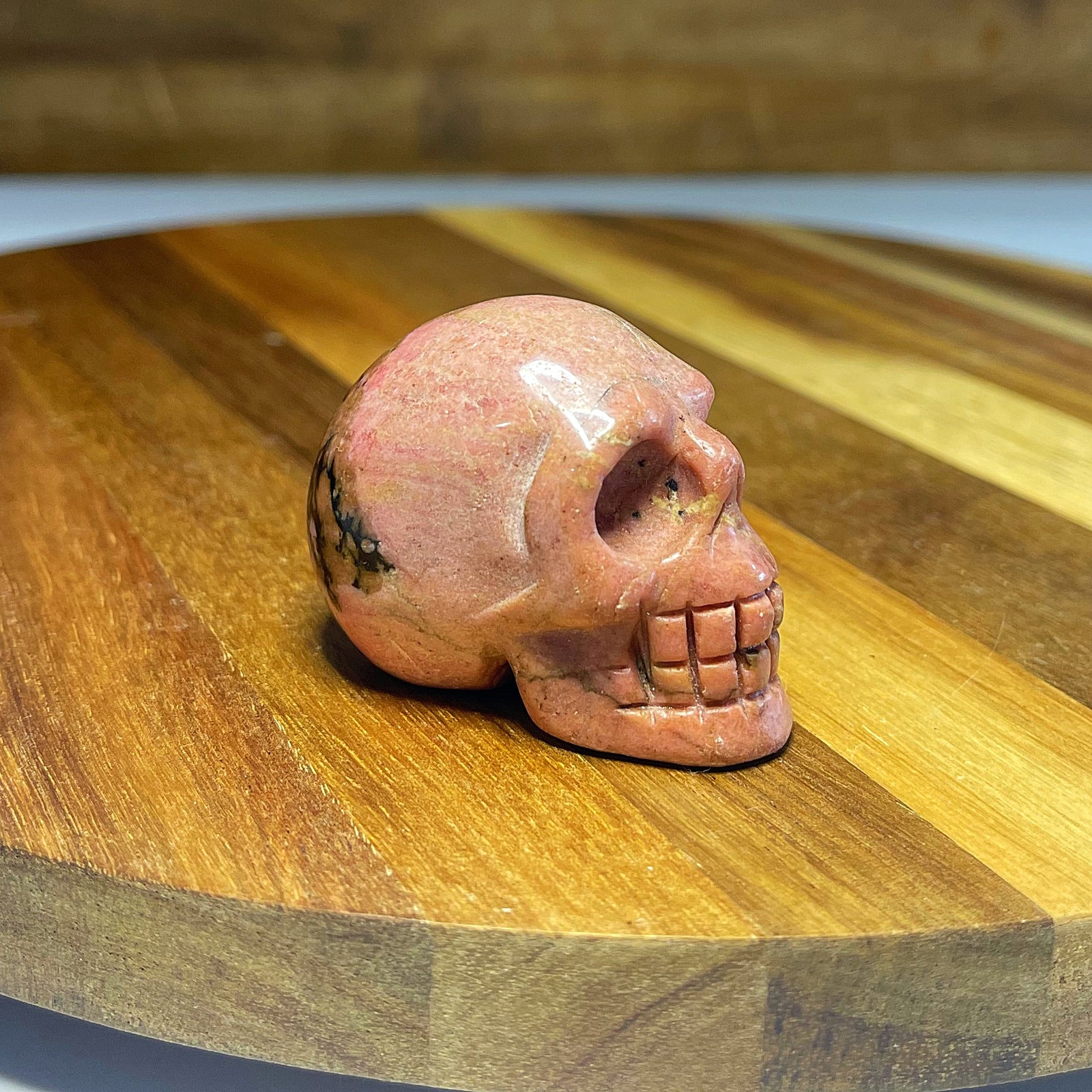 Rhodonite Skull