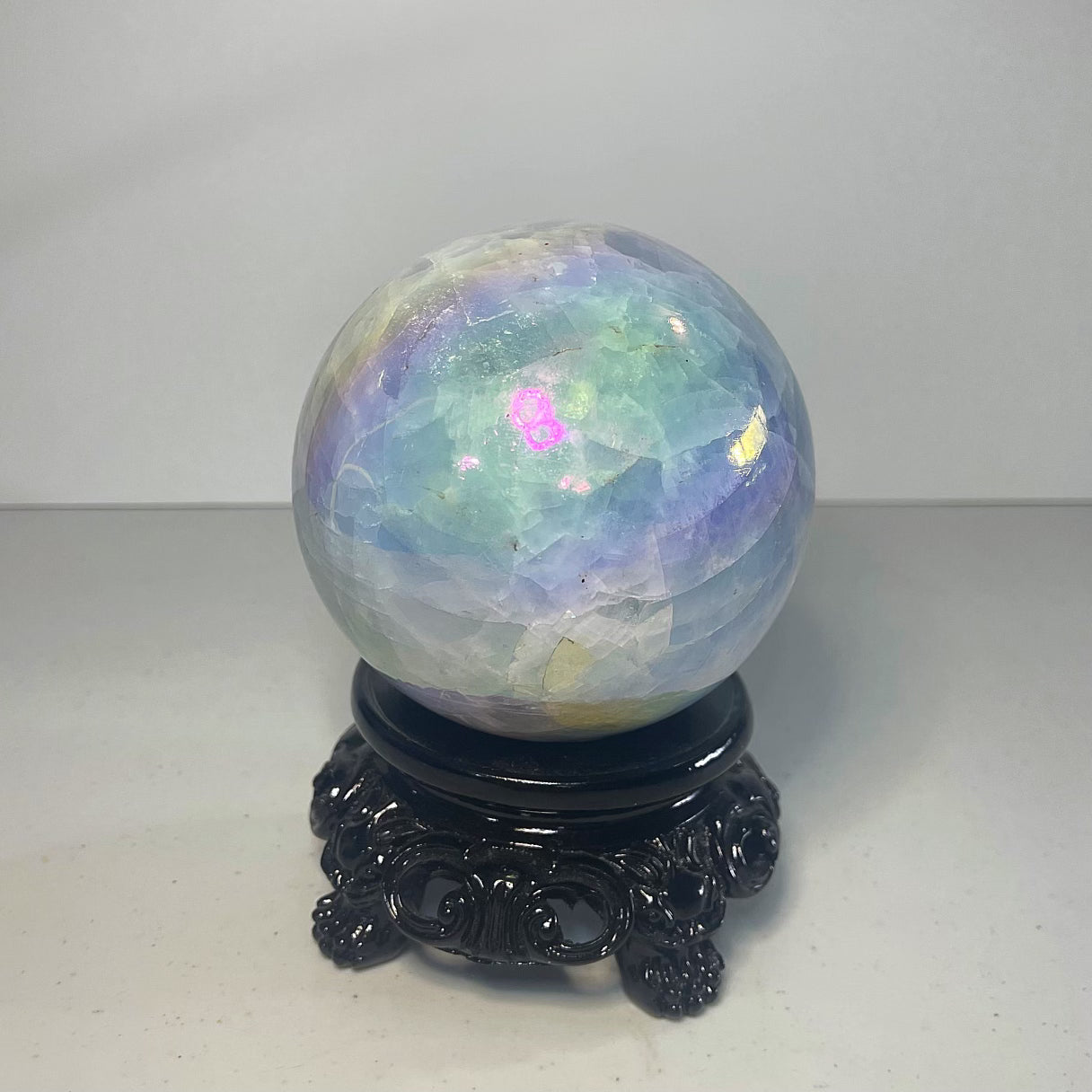 Aura Blue Celestite Sphere