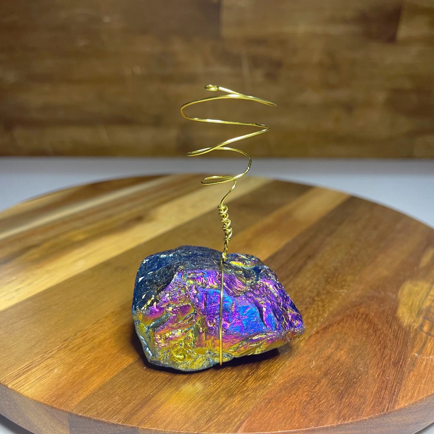 Rainbow Aura Obsidian Air Plant Holder