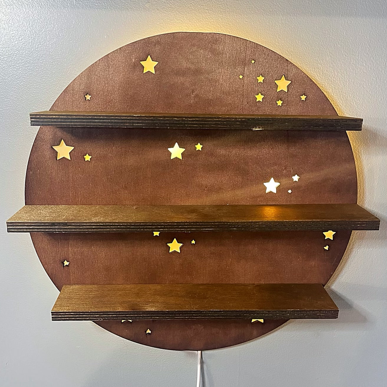 Crystal Shelf with Star Lights